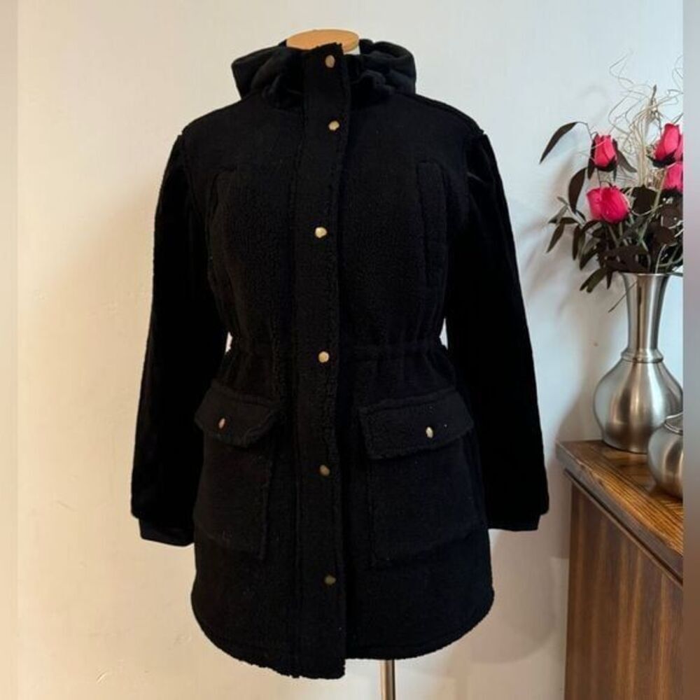 NWTO Eden Society | Women's Quilted Sherpa-Lined Hooded‎ Jacket in Black, Small